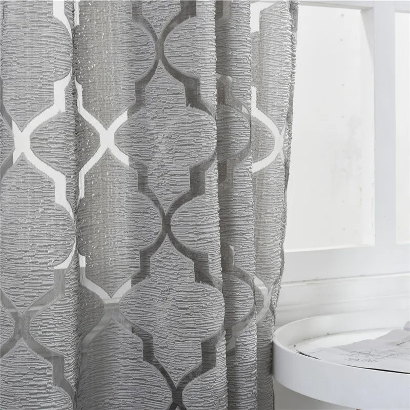 curtains two-color circle cut flower bubble screen curtains for