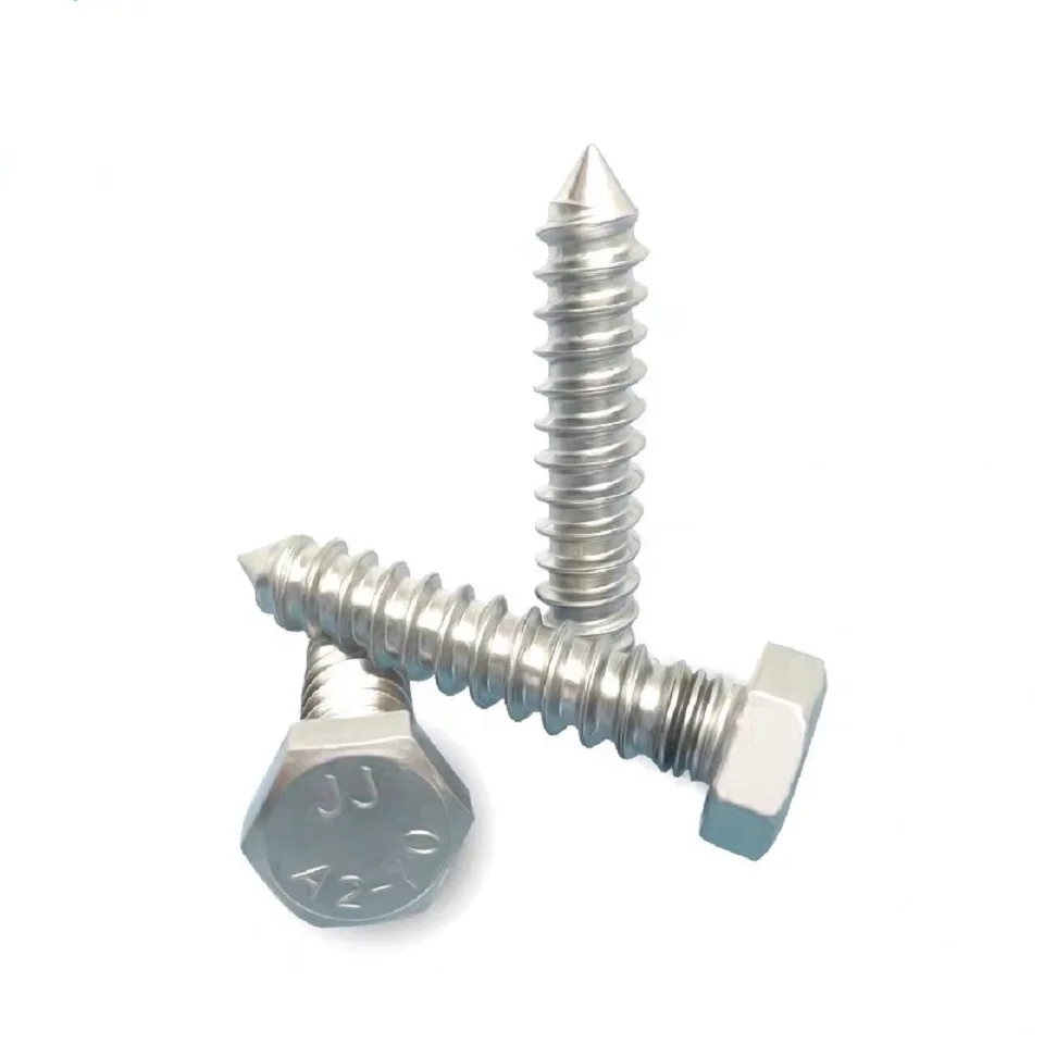 10/20 шт. M6 M8 M10X16x20x25x30x35x45 GB5285 din571внешний шестигранный Самонарезающий 304 нержавеющий стальной полностью зубчатый винт с деревянными зубьями