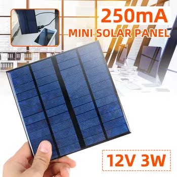 

LEORY 12V 250mA 3W Mini Solar Panel Small Solar Cells 18V Solar Charger For Home Application