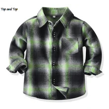 Топ и топ для маленьких мальчиков клетчатая рубашка на пуговицах с длинными рукавами для маленьких девочек; Повседневная фланелевая Блузка Топы официальная одежда, костюм в джентльменском стиле Топ и топ для маленьких мальчиков клетчатая рубашка на пуговицах с длинными рукавами для маленьких девочек; Повседневная фланелевая Блузка Топы официальная одежда, костюм в джентльменском стиле