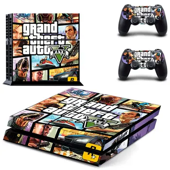 

Grand Theft Auto V Style Decal Skin Sticker for PS4 Playstation 4 Console Protection Film + 2Pcs Controllers Protective Cover