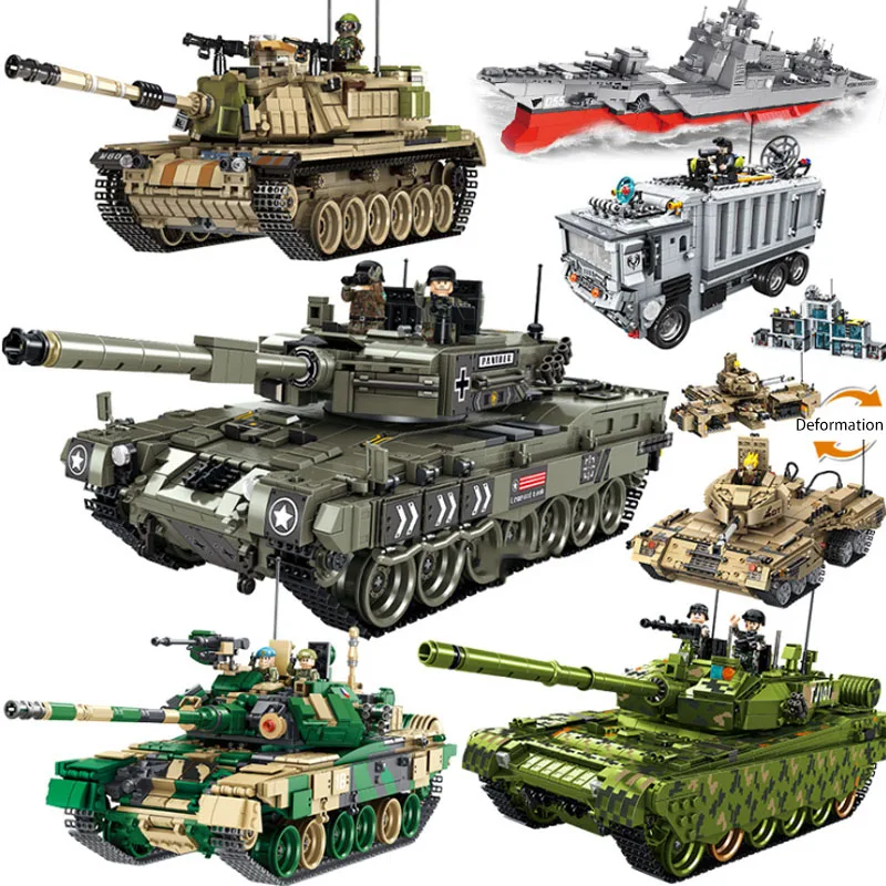 legoing Military city Technic Army Tank Truck Building Blocks Sets Compatible legoED WW2 Soldiers Bricks figures toys for kids