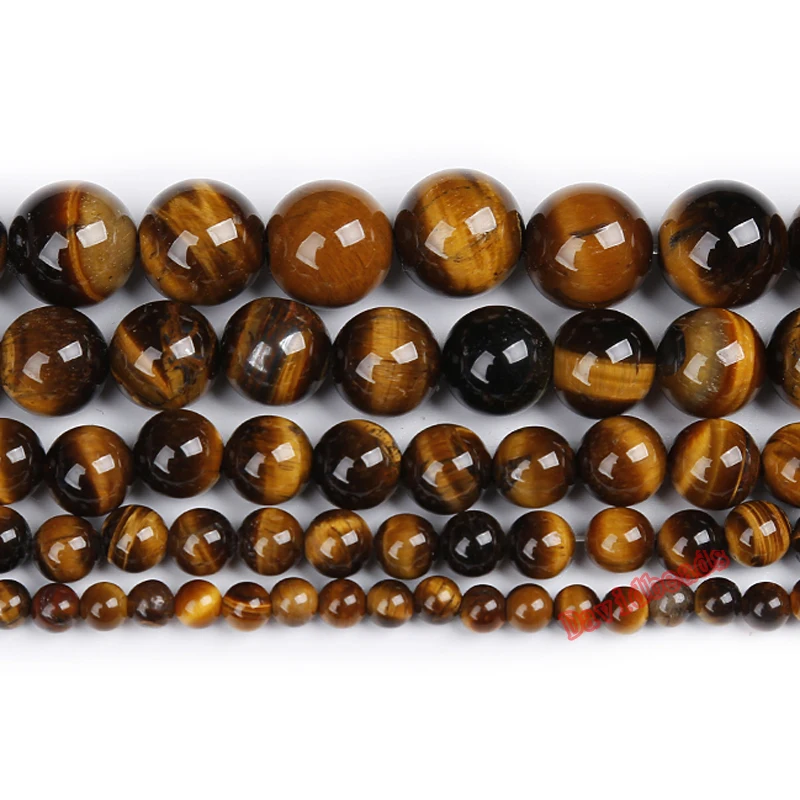 Natural Stone Beads Brown Gold Tiger Eye Agat Round 16" Strand 4 6 8 10 12 14MM Pick Size For Jewelry Making natural stone beads