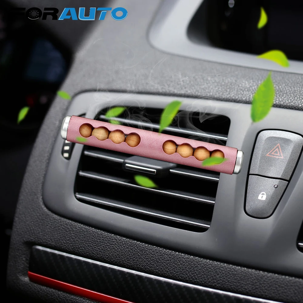 

FORAUTO Air Freshener Car Air Vent Clip Perfume Wood Beads Aromatherapy Auto Diffuser Car-styling Automotive Interior Decors