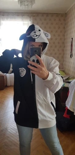 Аниме медведь Danganronpa моно Кума Косплей толстовки унисекс для взрослых Черный Белый медведь повседневная куртка уличная толстовка с длинными рукавами