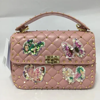 

Butterfly Designer Rivet Chain Large Crossbody Bags for Women 2020 Shoulder Messenger Bag Lady Luxury Handbags