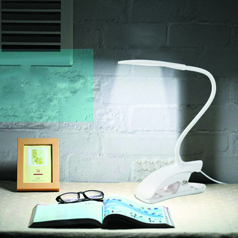  USB Led Desk Lamp With Clip Flexible Table Lamp Eye Protection 14Leds For Bedside Book Reading Stud - 4000132075363