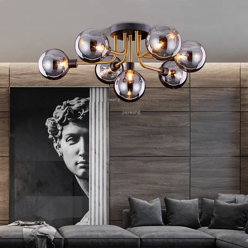 

Nordic Light Luxury Living Room Ceiling Lights LED Glass Modern Hanging Ceiling Lamps Bedroom Light Fixures Warm Ceiling Lamp