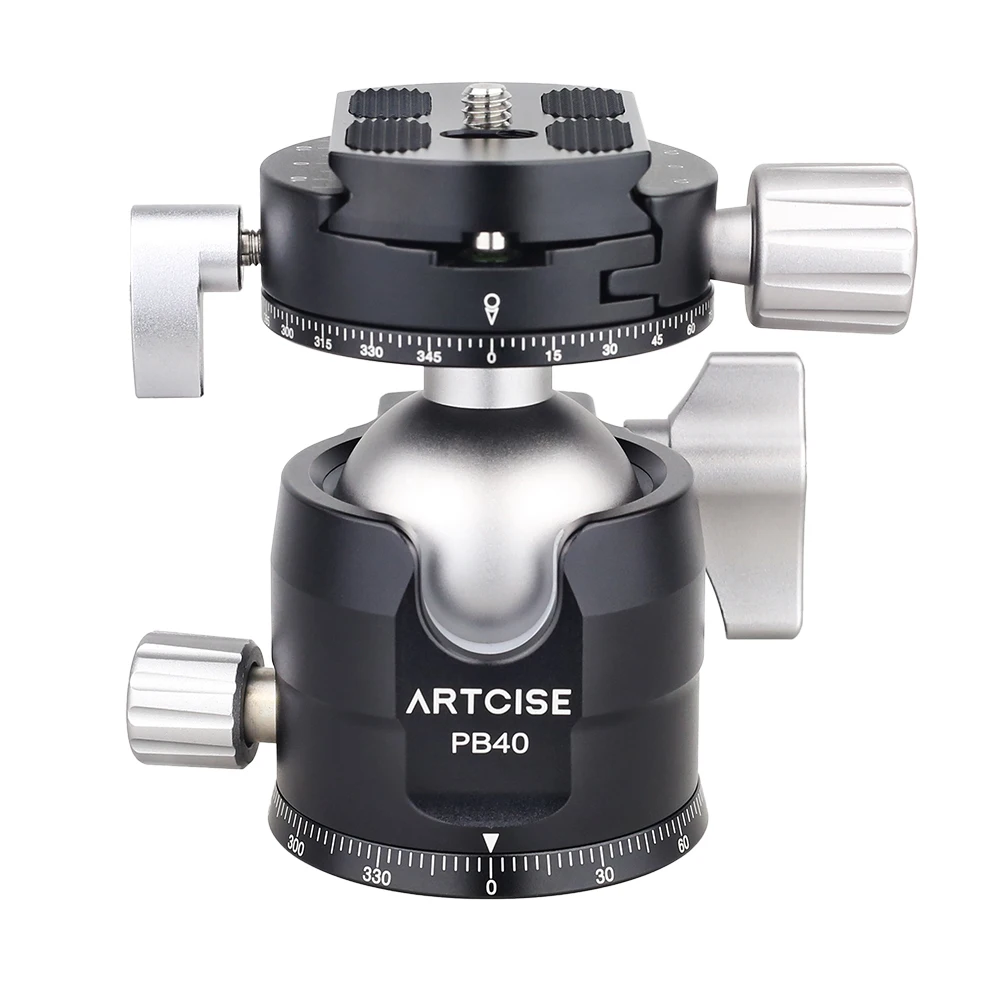Low Profile Ball Head 360 Degree Rotatable Tripod Head DSLR Cameras PB40 Double Panoramic ballHead Tripods Monopods tripod ball head camera panoramic head