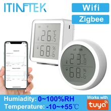 Tuya WIFI Zigbee misuratore di temperatura e umidità sensore di controllo termometro igrometro interno con Display LCD per Smart Home