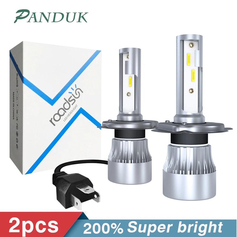 PANDUK супер яркий H4 светодиодный фары лампы H1 H3 светодиодный H11 9005 9006 светодиодный H7 огни автомобиля 12V 24V 12000LM 6000 К 80 Вт авто фары