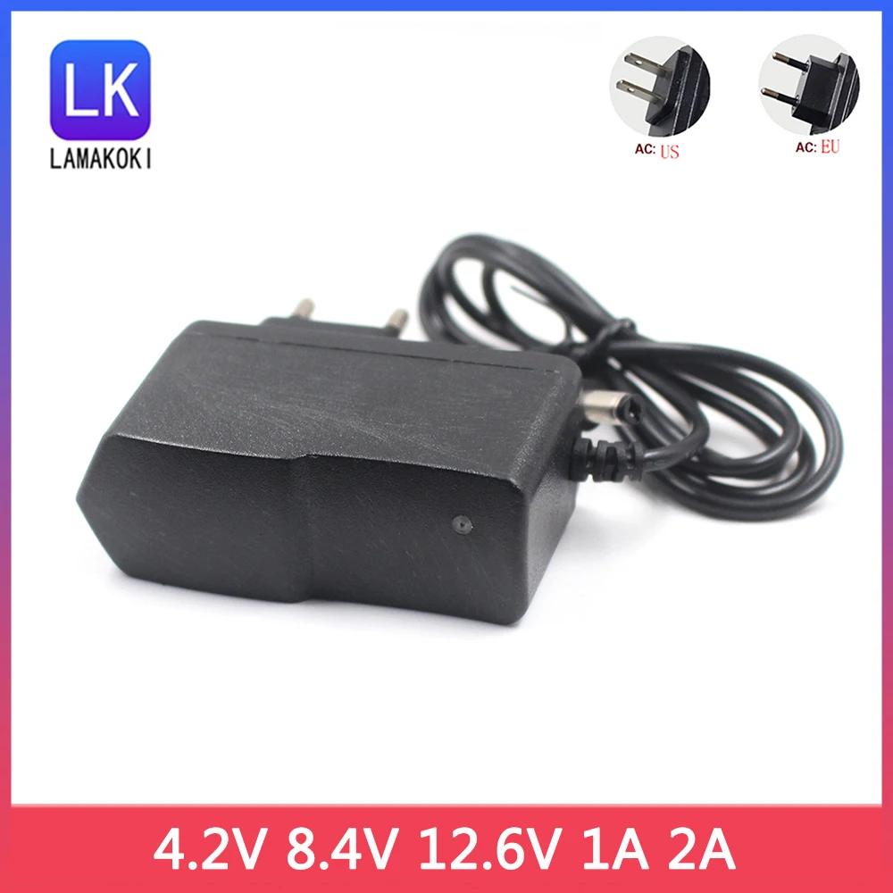 Ac 100-240V Dc 1000Ma 4.2V 8.4V 12.6 V 1A 2A Alimentatore Adattatore 4.2 8.4 12.6 V Volt Caricabatterie Per Batteria Al Litio 18650