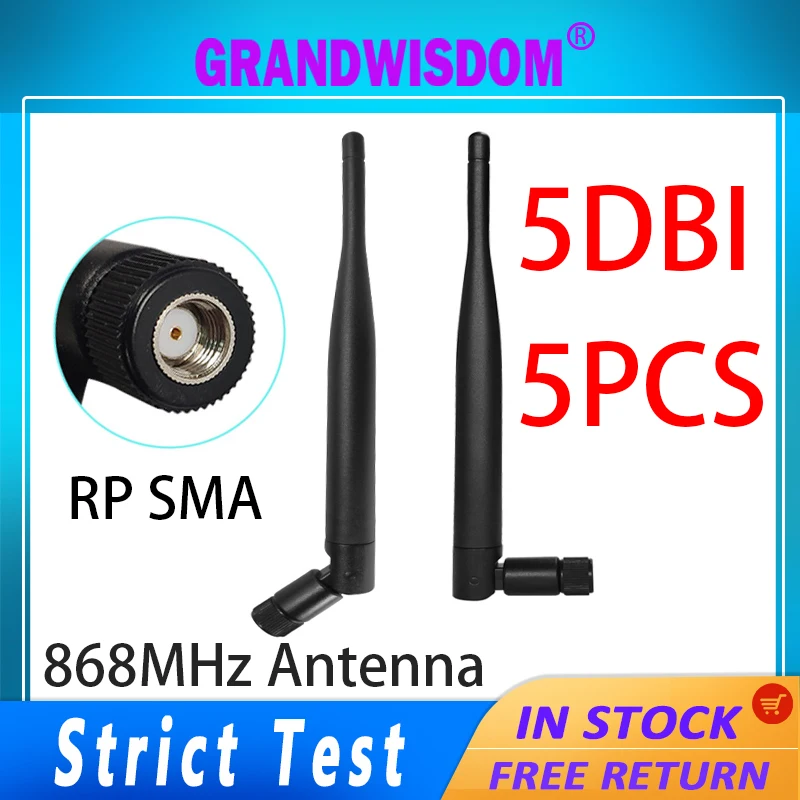

GRANDWISDOM 5 шт. 868 МГц антенна 5dbi sma мама 915 МГц lora антенна pbx iot модуль lorawan сигнальный приемник антенна
