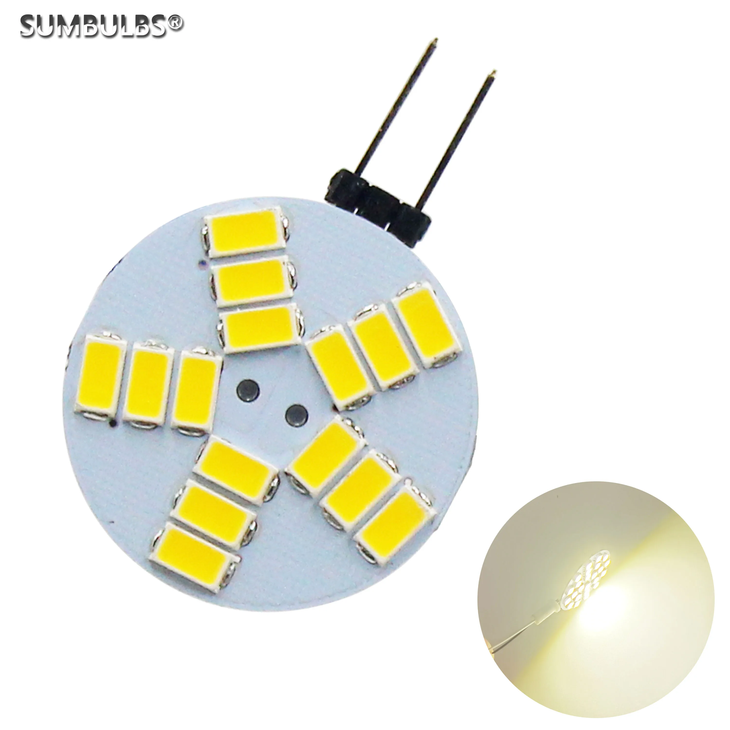 Лампы SUMBULBS G4 3 Вт 12 в пост. Тока 15 светодиодный Дов s 5730 SMD заменяемые галогенные