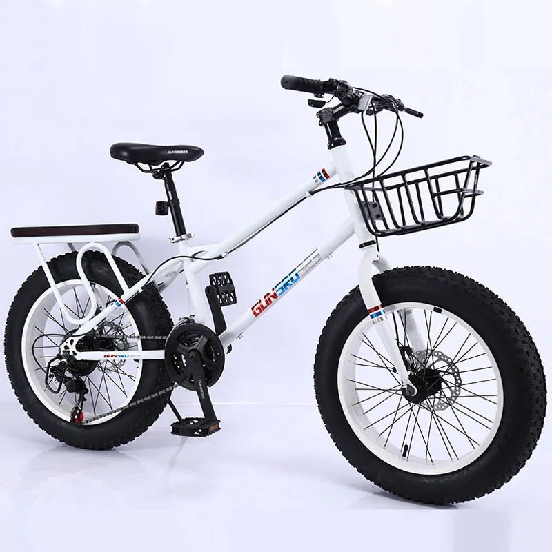 20 inch white 4,0 с большими шинами горный велосипед 20 дюймов, широкая шина для велосипеда 7 скоростей горный велосипед высокого качества амортизационная вилка для велосипеда пляжные Велосипедная вилка - Цвет: 20 inch white