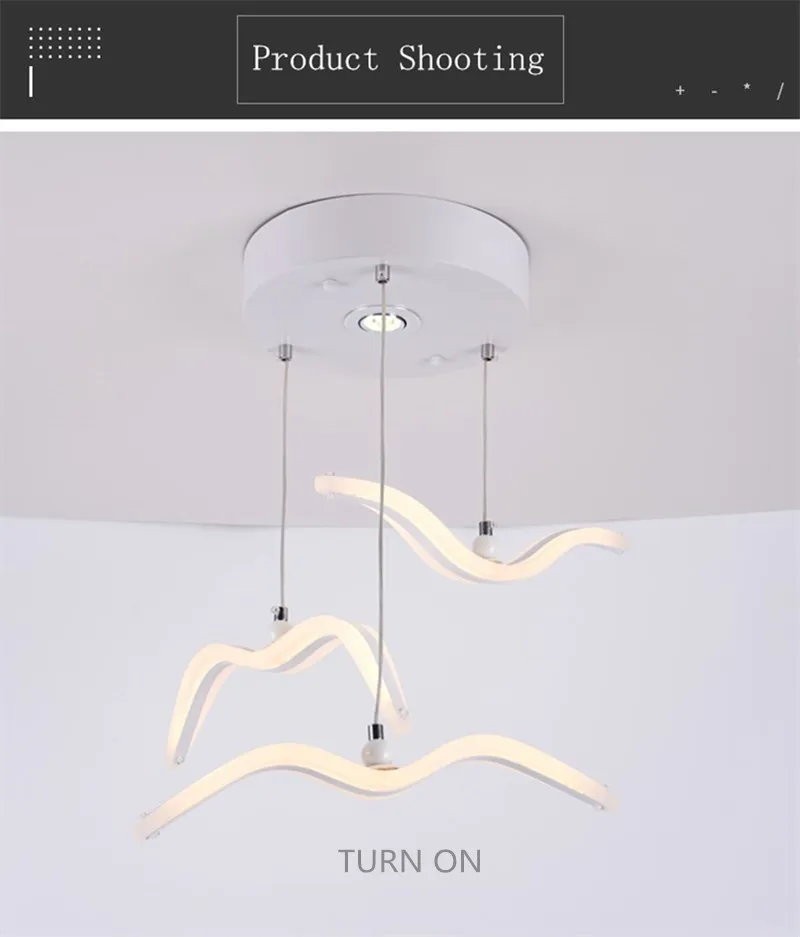 Nordic seagull design led lustres para barra