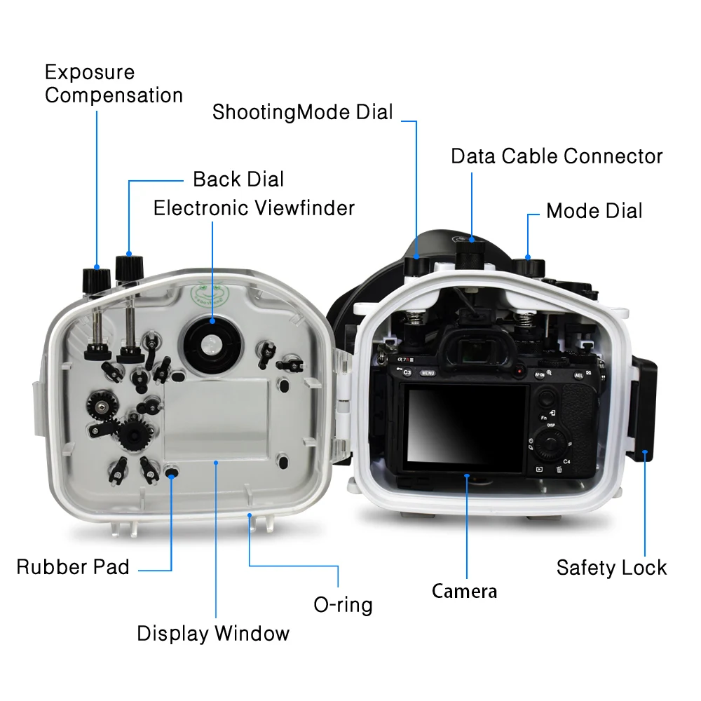 40 м/130 футов для sony A7 III A7R3 A7RIII A7III A7M3 28-70 мм объектив Подводный корпус камеры чехол для дайвинга с " купольным портом