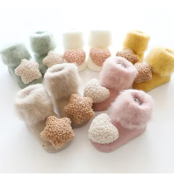 

0-18Month Babys Cartoon Thickening Plush Cotton Middle Socks For Boys Girls Baby Adorable Socks Симпатичные детские носки#2