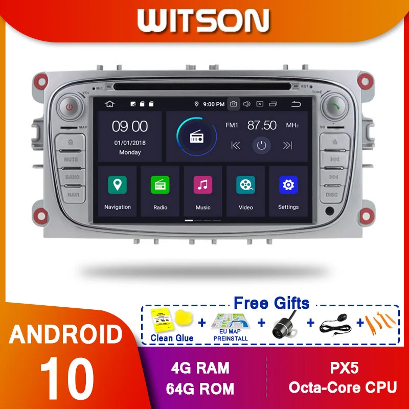 WITSON Android 10 0 Восьмиядерный автомобильный Dvd GPS плеер для FORD MONDEO FOCUS C Max S MAX GALAXY 4G RAM 64G