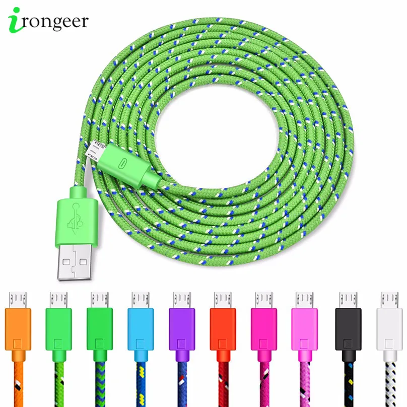 Нейлоновый Кабель Micro USB в оплетке, usb кабель для синхронизации данных и зарядного устройства для Samsung Huawei Xiaomi, Android Phone, 1 м/2 м/3 м, кабели для быстрой зарядки|Кабели для мобильных телефонов| | АлиЭкспресс