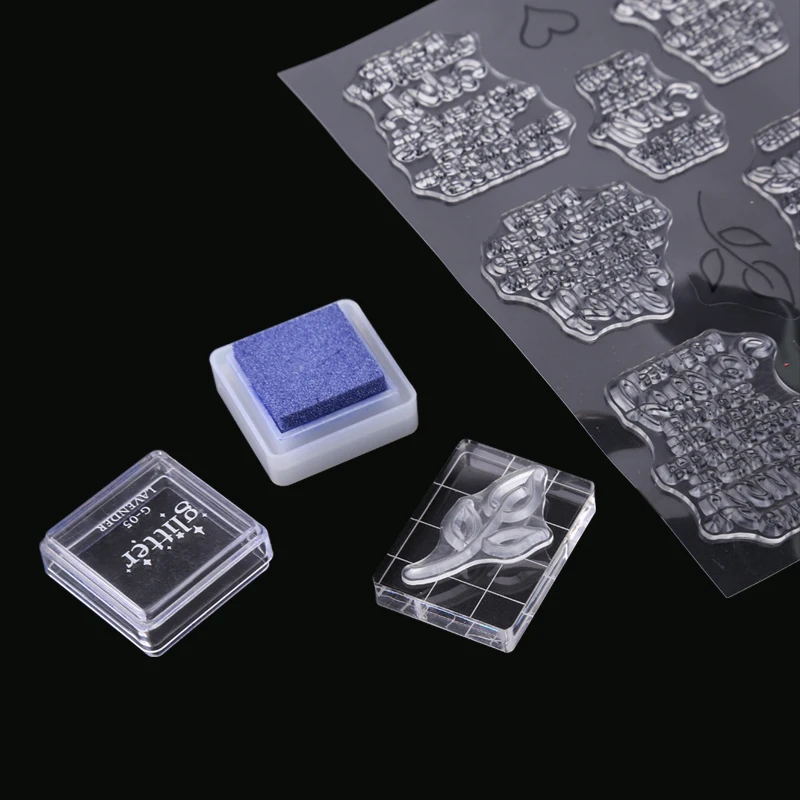 Clear Stamps Clear Rubber Stamps Acrylic Stamp Block 7 Types Clear Acrylic Stamp Block for Diy Transparent Silicone Stamp/seal Easy To Make Scrapbooking-Photo Album Paper Cards
