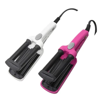 

2x White/Pink Uk Plug Mini Ceramic Hair Crimper Curler Curling Iron Tong Waving Wand Roller Salon