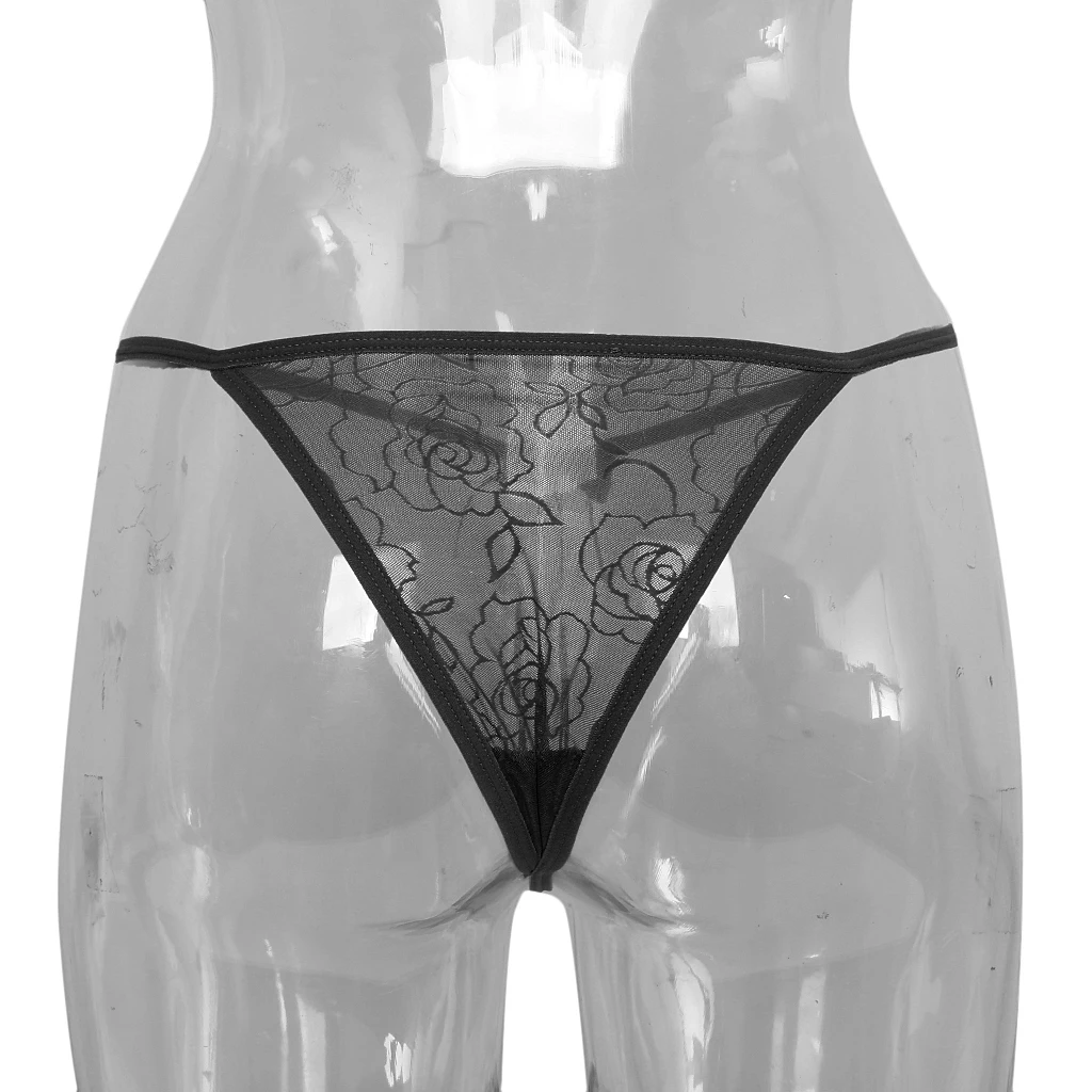 Women's Soft Breathable Cotton Sexy Thongs Briefs See Through Panties Underwear G-String Low-Rise Bow Lingerie