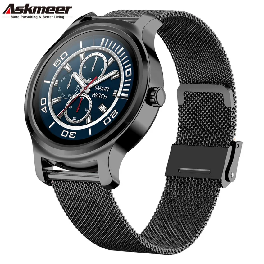 ASKMEER R2 Bluetooth Вызов Смарт часы пара мужчин сенсорный экран для женщин информация