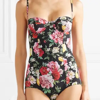 

Swimsuit With Shorts Woman's Women One Piece One-Piece Suits 2020 Underwire Bracket Print Bikini For Polyester Sierra Surfer