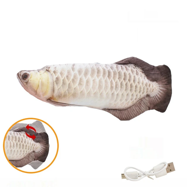 Cat Toy Fish USB Electric Charging Simulation Fish Cat Pet Chew Bite Interactive Cat Toys Dropshiping Moving Floppy Wagging Fish Style 6