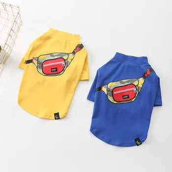 

Blue Yellow Colors Two Feet Vests for Pets Fashion Printed Dog Clothes Autumn and Winter Cotton Elastic Roupa Para Cachorro