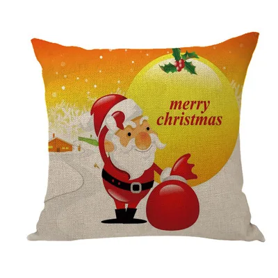 Рождественская серия чехол для подушки 45x45 см лось Санта дерево диван украшение Рождественский Чехол на подушку украшения подарки - Color: G