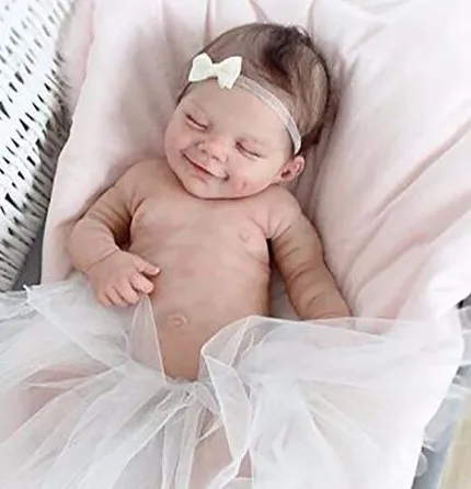 18 Inch Dimples Reborn Baby Doll Novice Mother Newborn Silicone Reality |