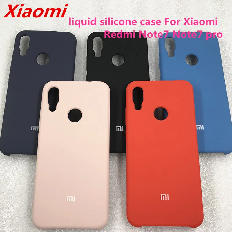 Оригинальный Xiaomi Redmi Note 7 Pro шелковистый мягкий жидкий силиконовый защитный чехол