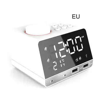 

Dual Alarm Mirror Clock LED FM Radio Wireless Speaker With 2 USB Port Small Stereo Computer Car speakers