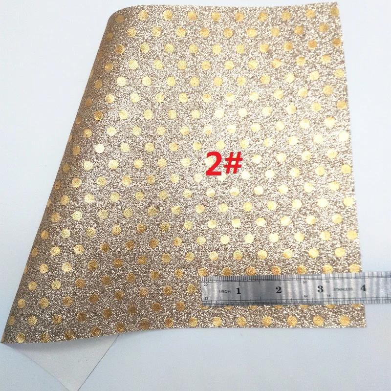 Золотой блеск ткани, леопардовые точки искусственная кожа ткань, синтетическая кожа ткань листы для лука A4 " x 11" Мерцание Ming XM336