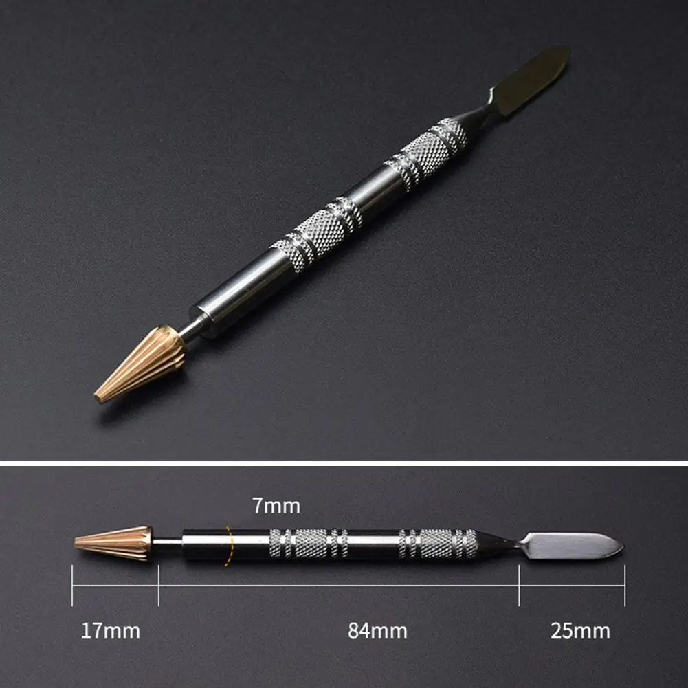 Brass Head Leather Dual Head Edge Oil Gluing Dye Pen Applicator Speedy Paint Roller Tool Leather Craft Tools Double Side Pen