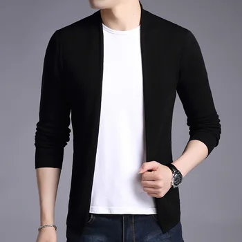 

Knit Cardigan 2020 New Men's Knit Sweater Solid Color Youth Simple Casual Men's Sweater Coat Plus Size Sweater