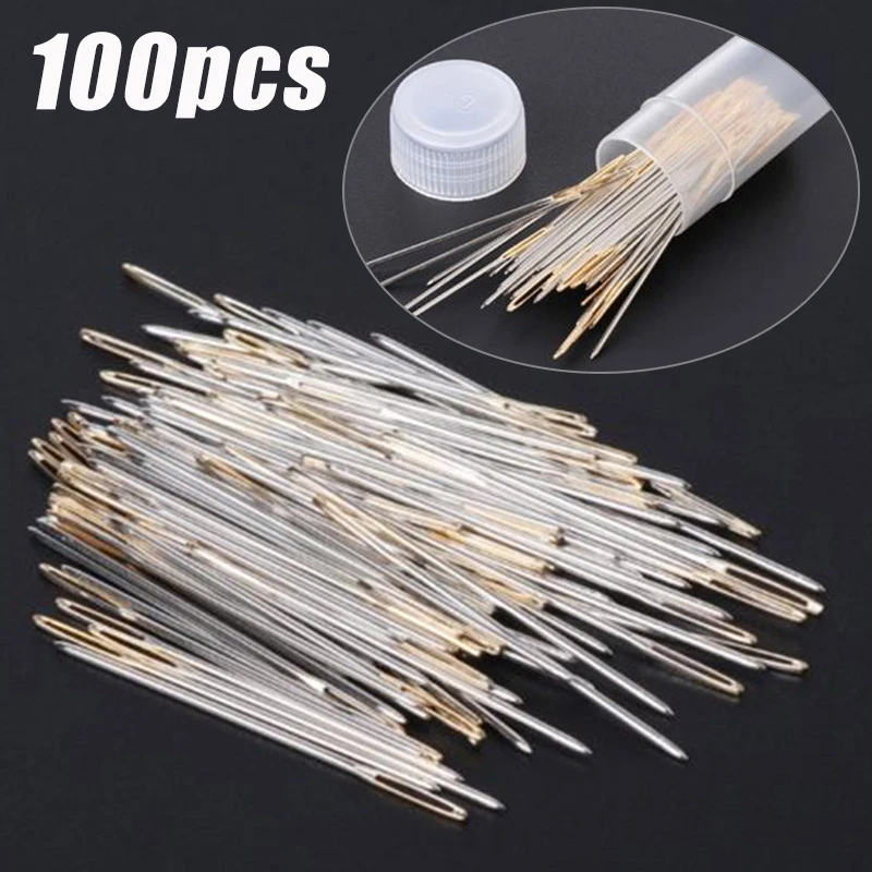 100 lot Hand Sewing Needles Golden Tail Cross-Stitch Embroidery Tool 26# 100 lot Hand Sewing Needles Golden Tail Cross-Stitch Embroidery Tool 26#