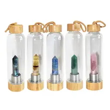 Натуральный кристалл бутылка для воды подарок 6 граненые медитация терапии ручной Исцеление палочкой Стекло бутылка Energy