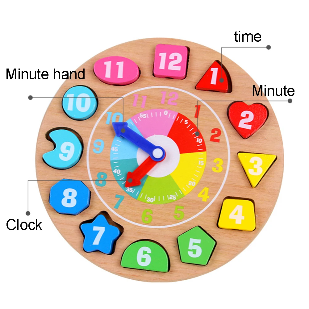 Детские часы-головоломки, деревянные Обучающие часы, тарелка, сортировка цифр, пазлы для раннего обучения, детские игрушки