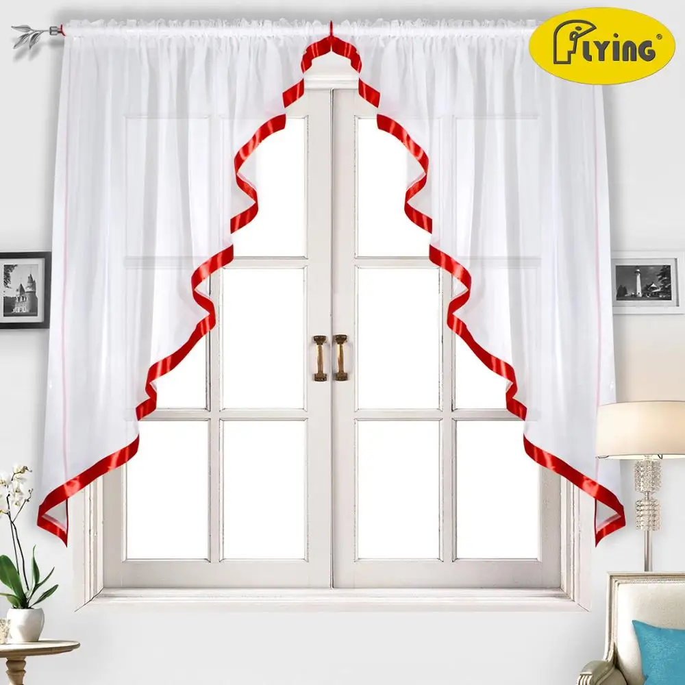 

Flying White Sheer Kitchen Tulle Curtains for home window Perspective tulle for Blinds French Curtains Drapes Drop Shipping