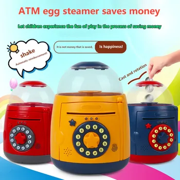 

Egg Steamer Shape Piggy Bank Fingerprint Password Piggy Bank Fingerprint Sensing Piggy Bank Sound And Light Music Piggy Bank