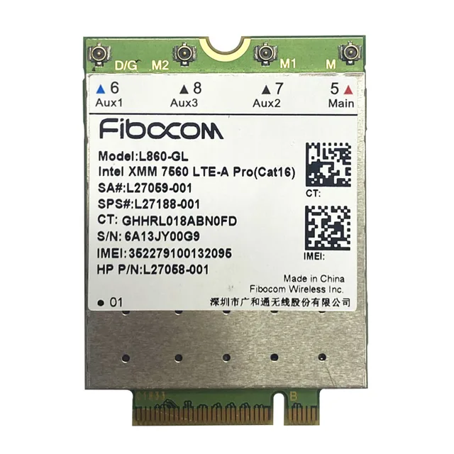 FDD-LTE Cat16 Fibocom TDD-LTE USB 4G Module Wlan Card SPS L860-GL для ноутбука HP Elitebook X360 830 840 850 4