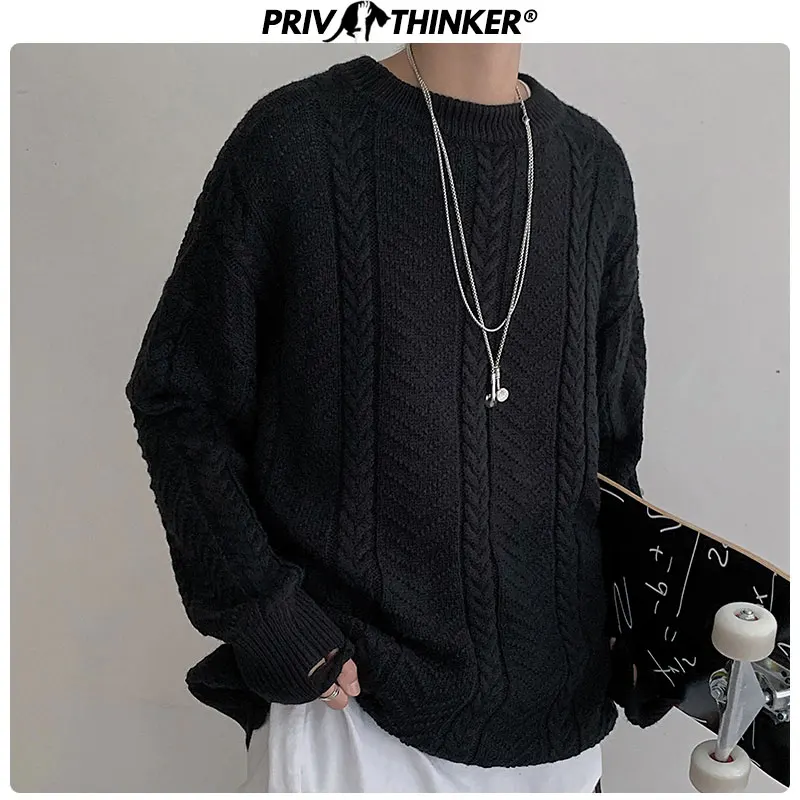 Privathinker мужской свитер с круглым вырезом модный уличная одежда мужские 2020