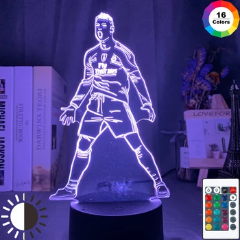 

Cristiano Ronaldo Figure Led Night Light for Home Decor Touch Sensor Color Changing Nightlight Gift for Kids Child Table Lamp