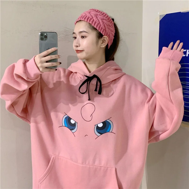 Amine Pokemon Hoodies Women Hip Hop Sweatshirt Girls Harajuku Long Sleeve Japan Hoodie Streetwear Cute Cartoon Hoodie Men Womens