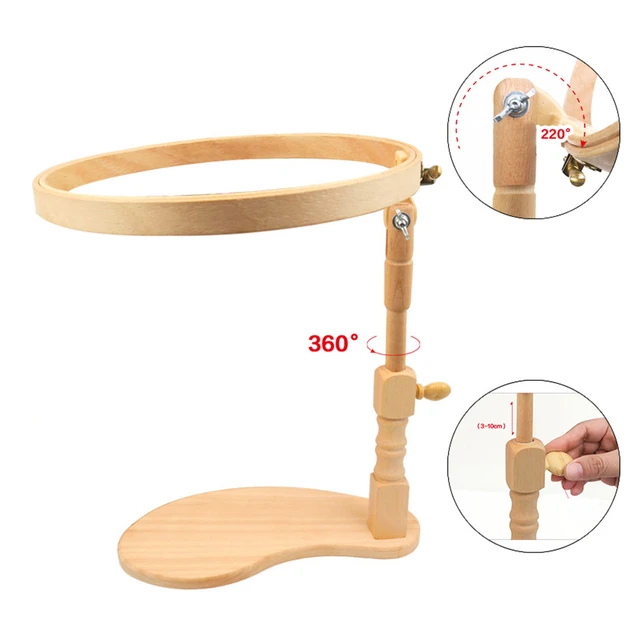 Durable Embroidery Stand With Beech 360 Degrees Adjustable Cross Stitch  Rack Set Desktop Embroidery Holder Cross Stitch Holder - AliExpress