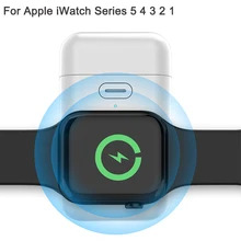 1000 мА/ч Беспроводное зарядное устройство для Apple Watch 5 4 3 2 1 Внешний аккумулятор портативная Быстрая зарядка для Apple Watch Series 5 Внешний аккумулятор