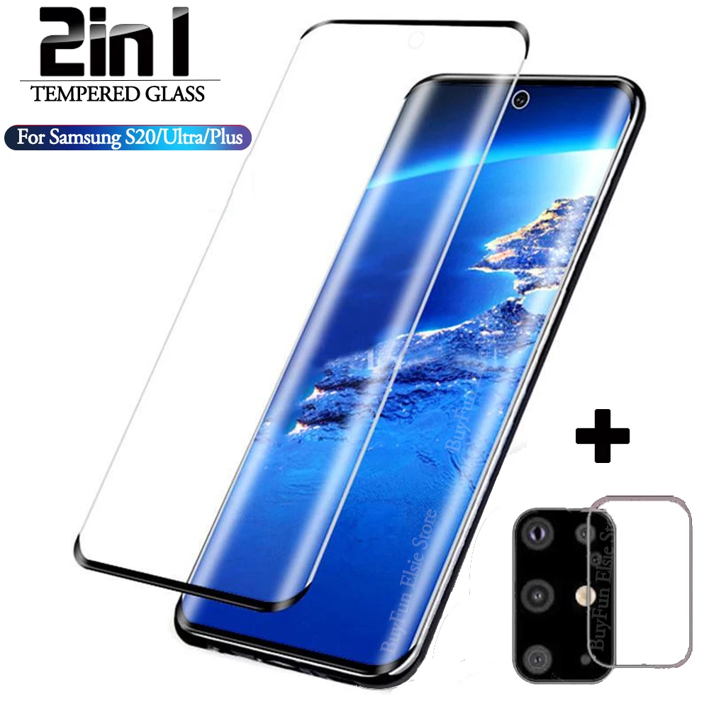 2 в 1 Защитное стекло для камеры samsung galaxy S20 Ultra S20Plus S 20 защитная пленка экрана Samsun Plus